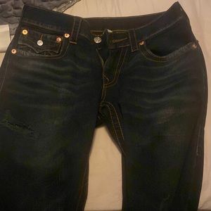 True religion ripped straight jeans